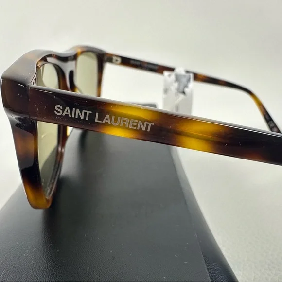 New Saint Laurent Havana Tortoise Shell Sunglasses - Picture 5 of 10